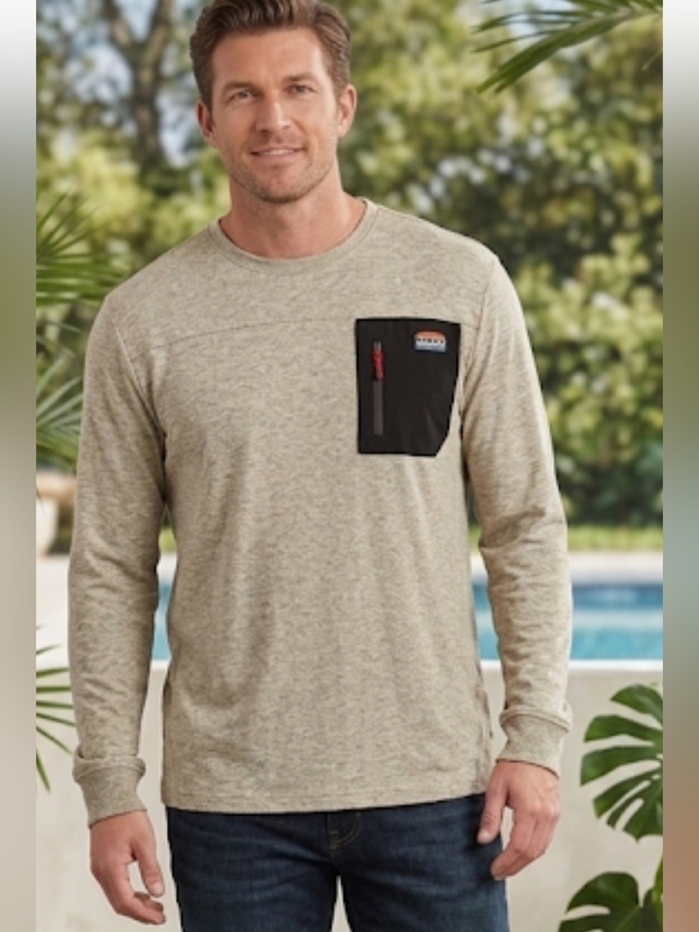Avalanche Pullover Heather Gray Black Red Zip Accent Active XXL
